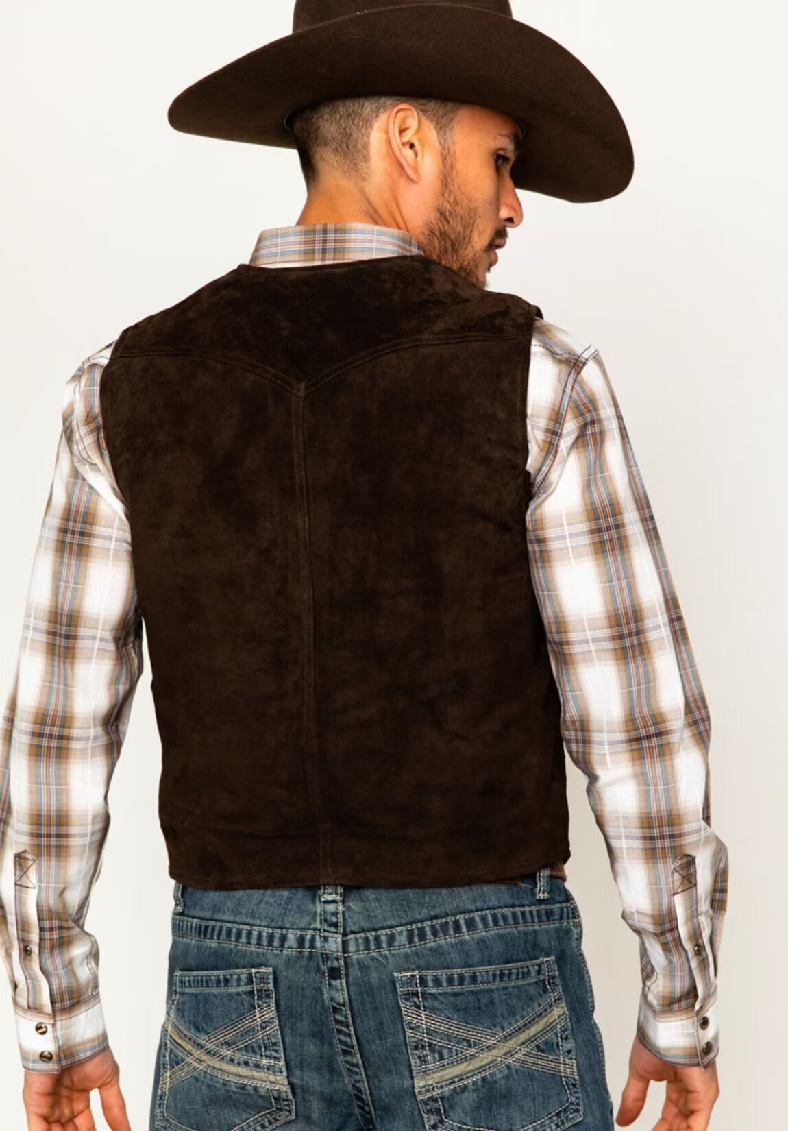 Men's navy suede vest