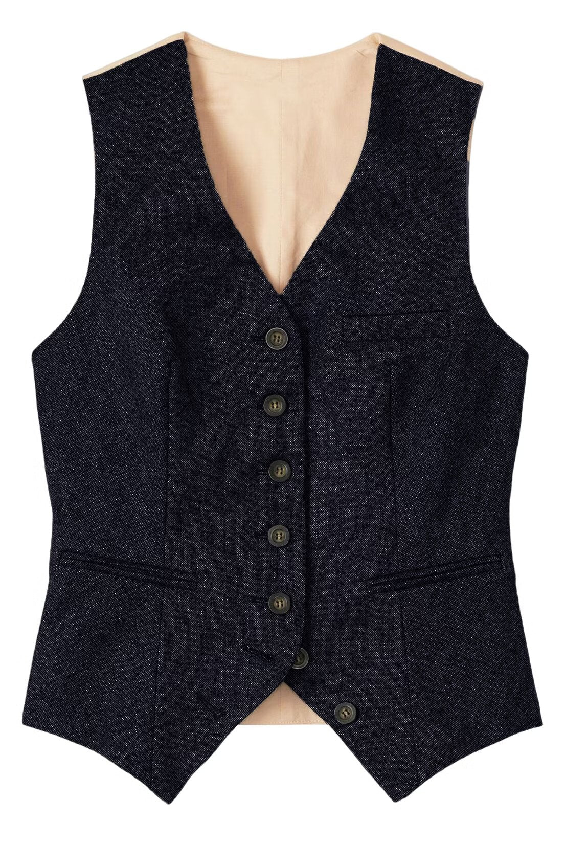 Women's navy tweed vest