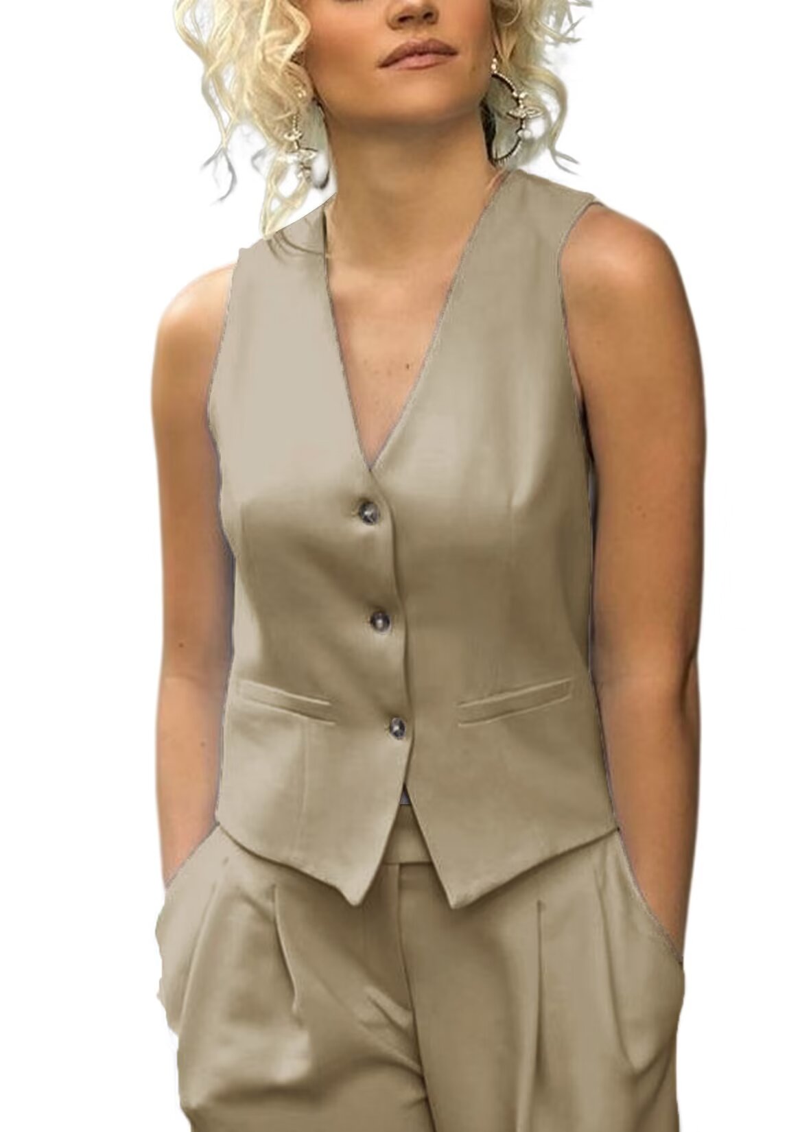 Women's khaki vest