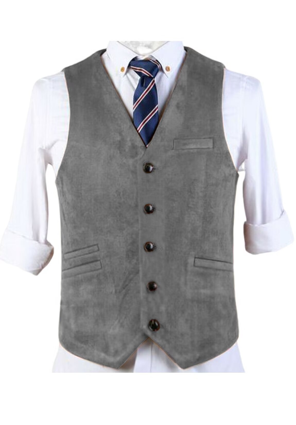 Men's gray suede vest