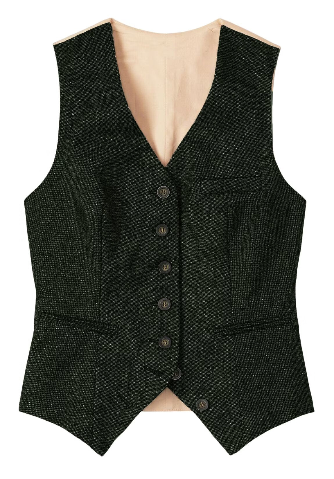 Women's green tweed vest