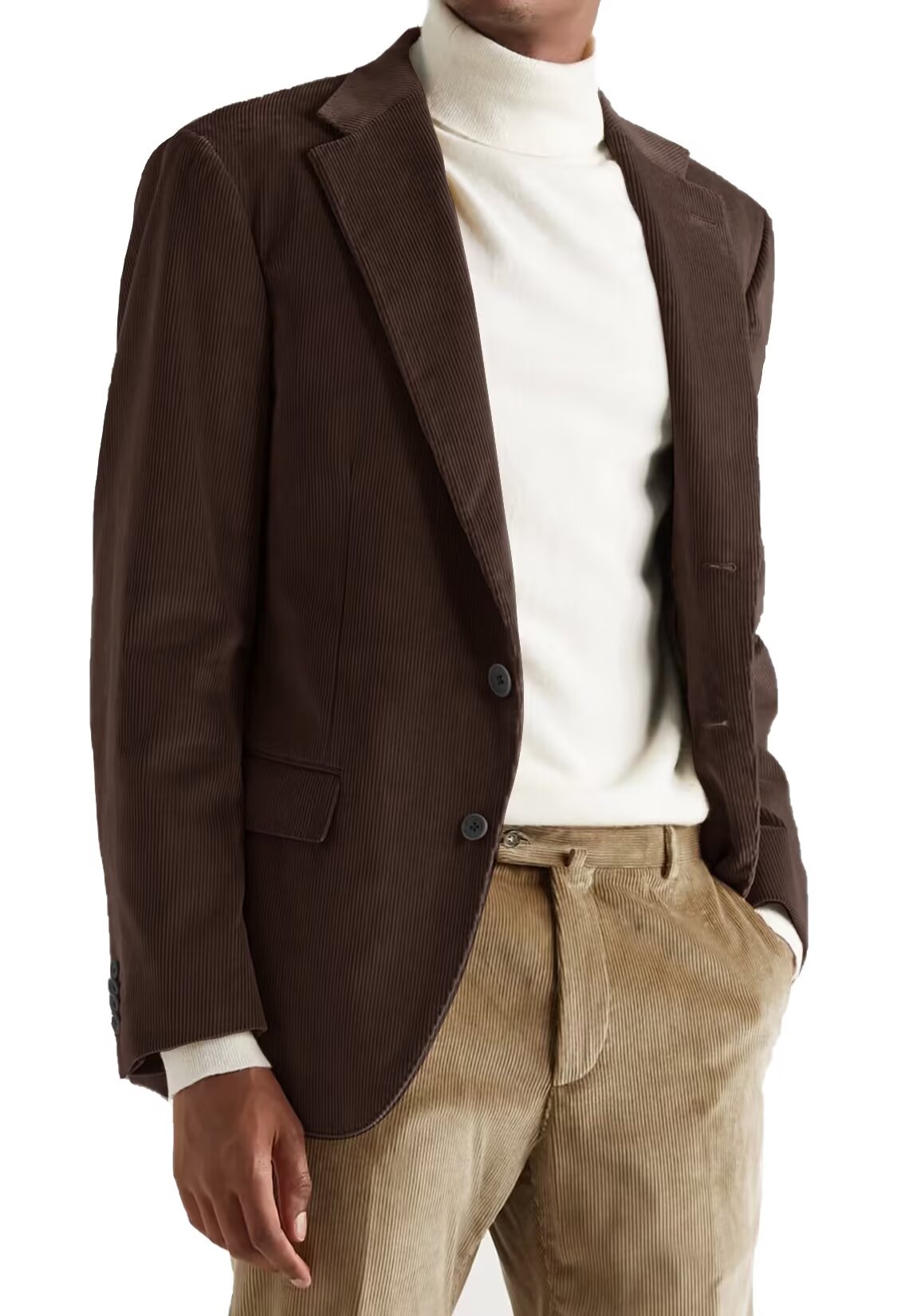 Men's coffee corduroy jacket