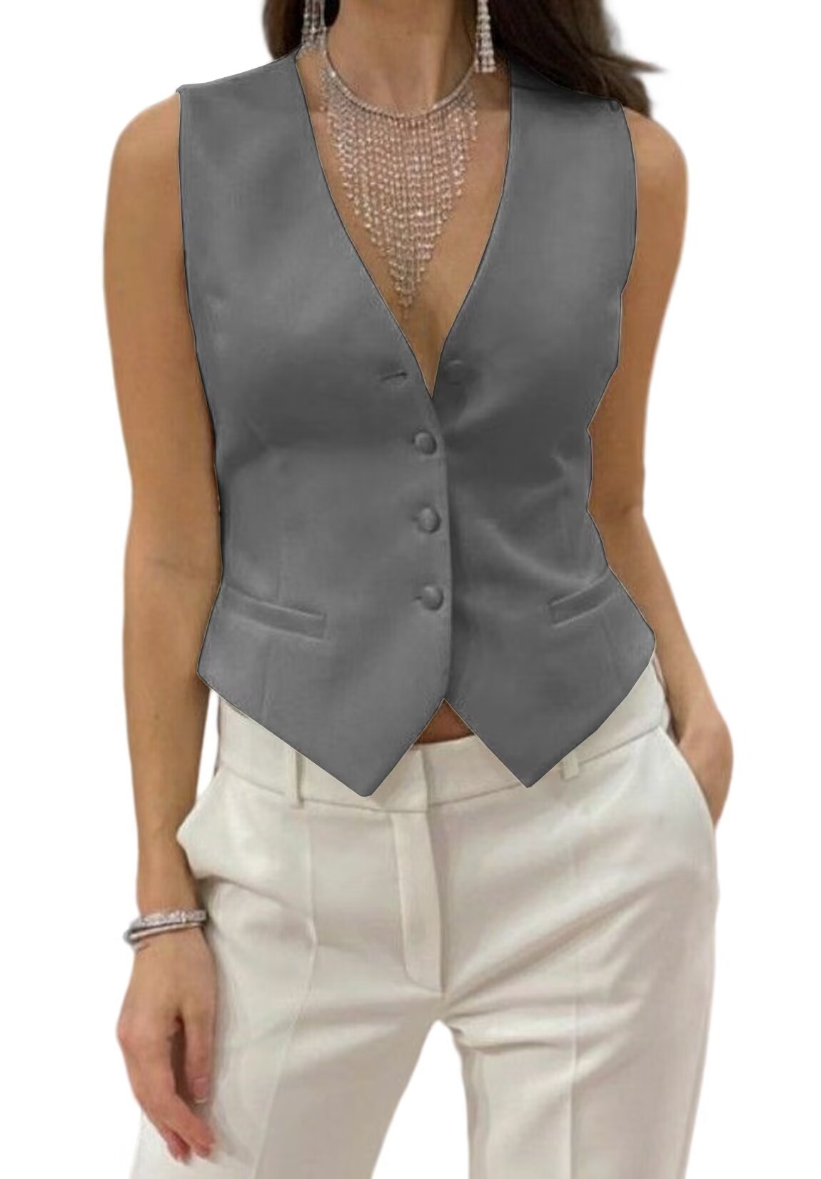 Women's grey vest