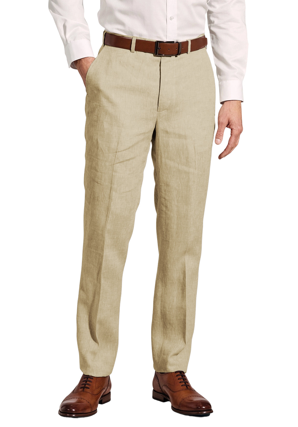 Men Linen Pants Khaki
