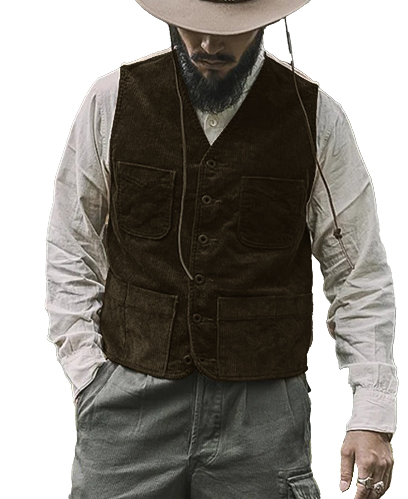 Men's brown corduroy vest