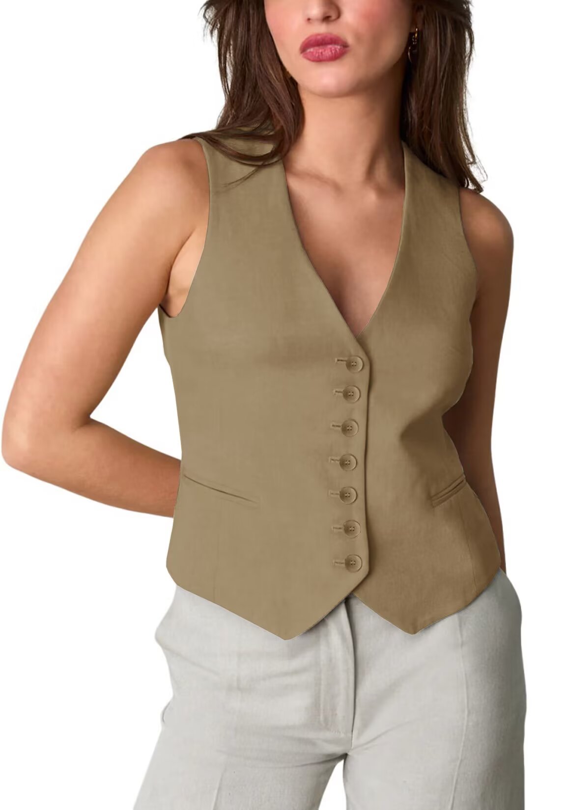 Women's khaki vest