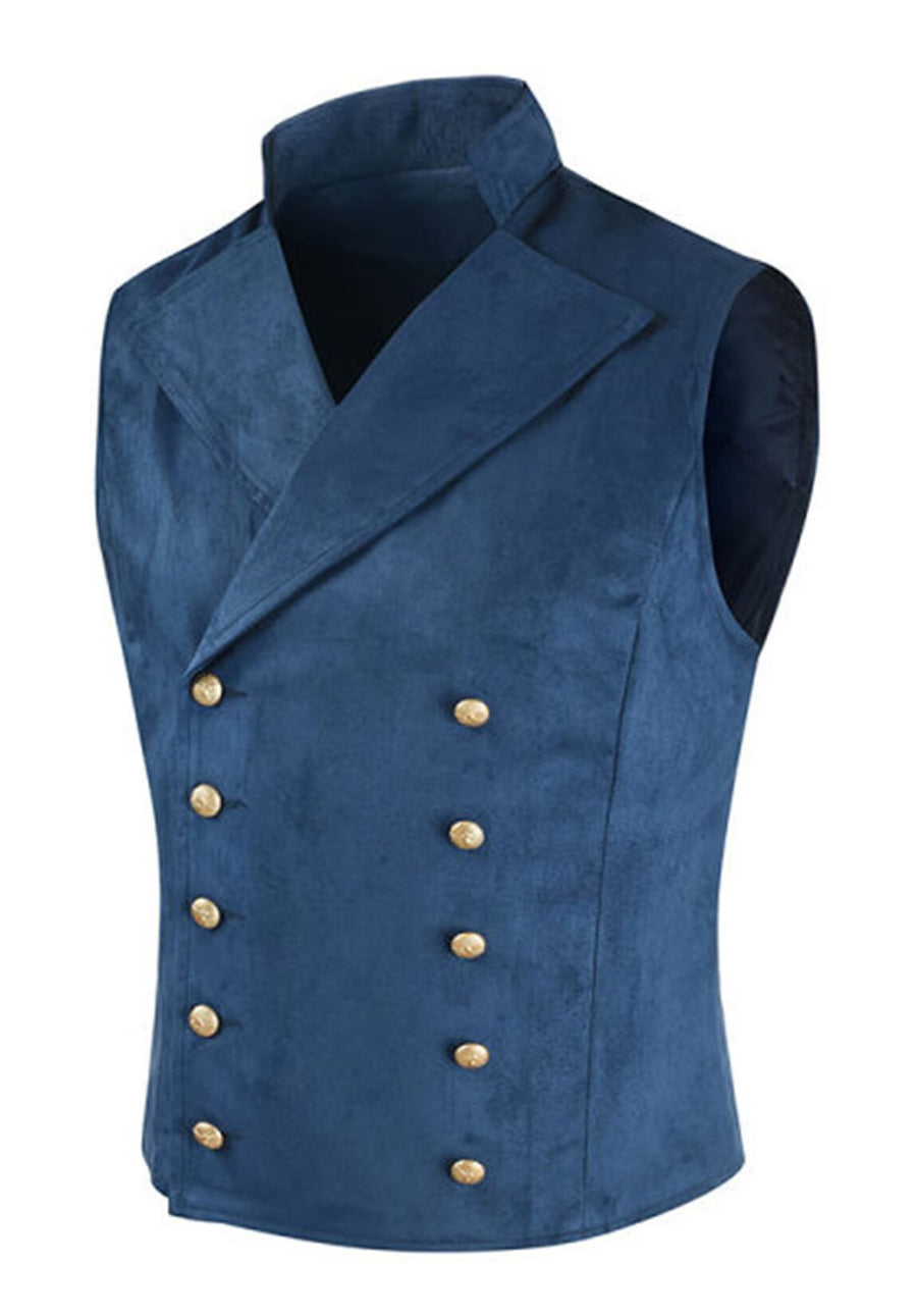 Men's blue suede vest