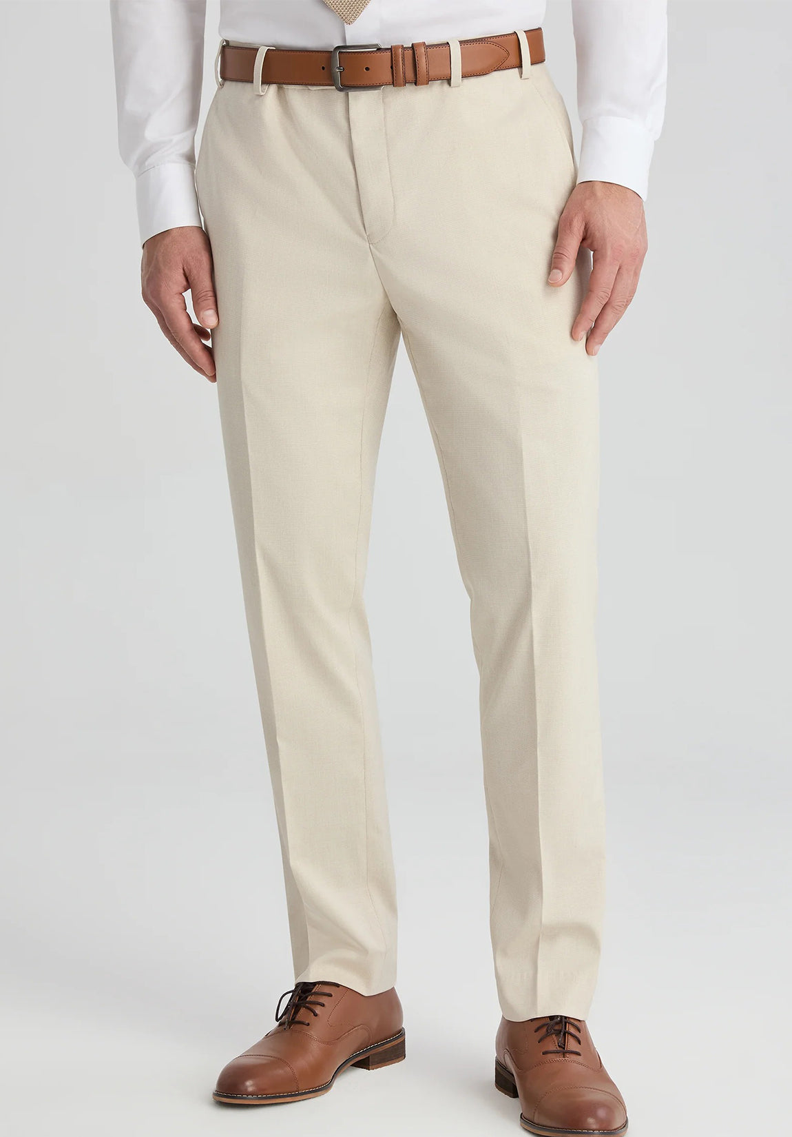 Men's Khaki Dress Pants £¬ Side View (Slim Fit)