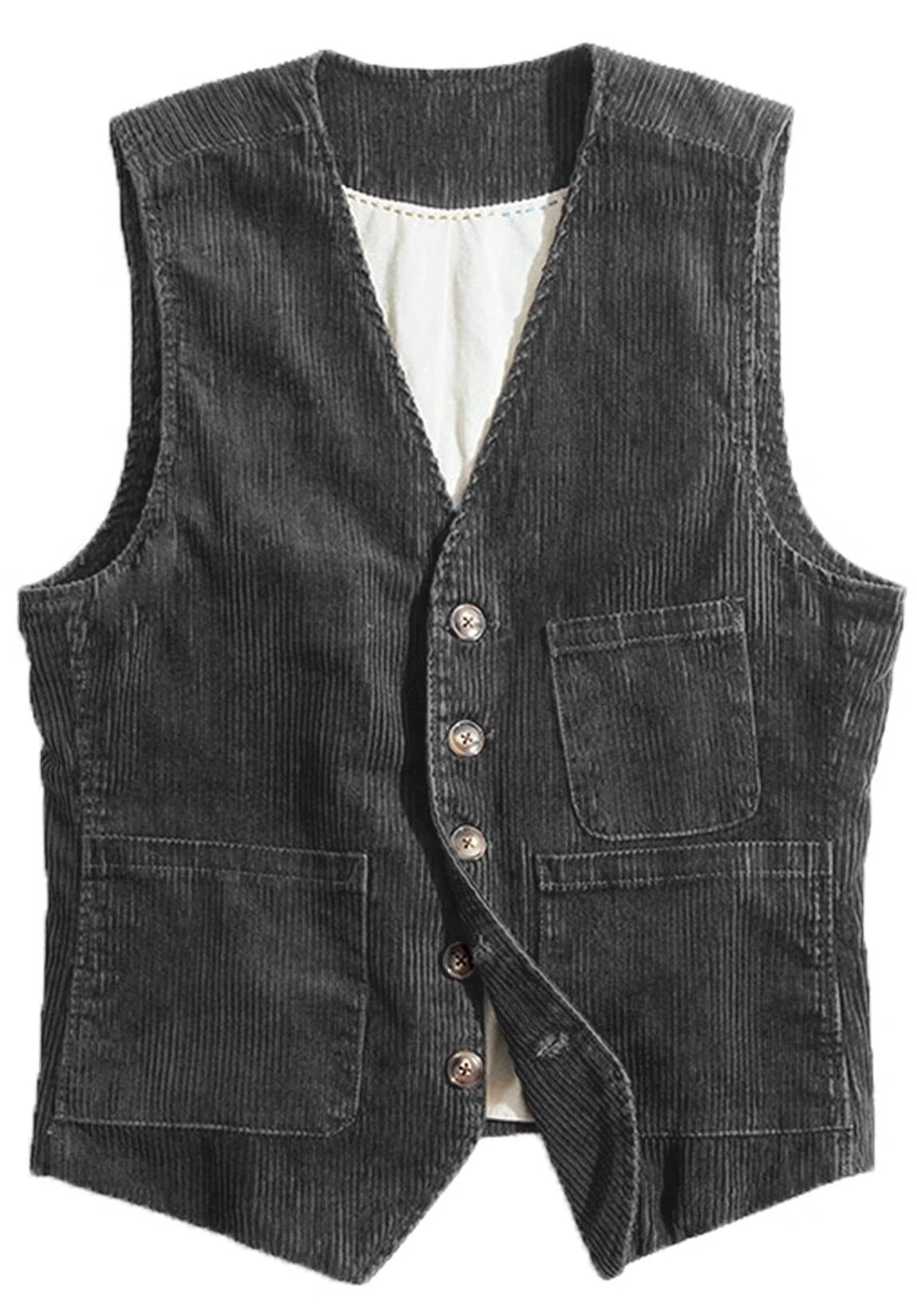 Men's gray corduroy vest