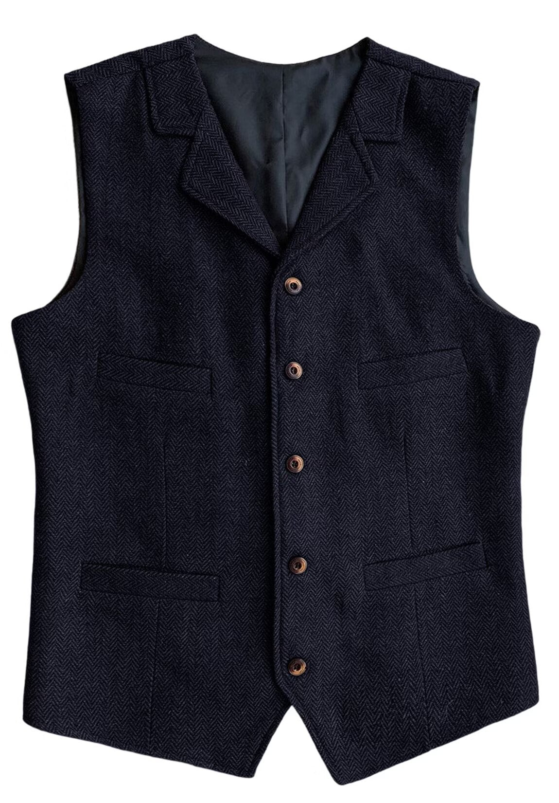 Men's navy tweed vest