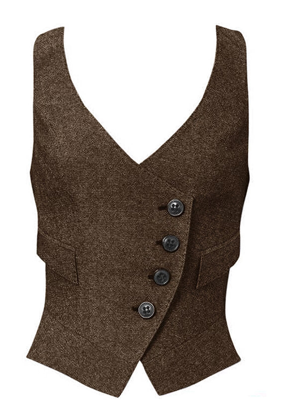 Women's brown tweed vest