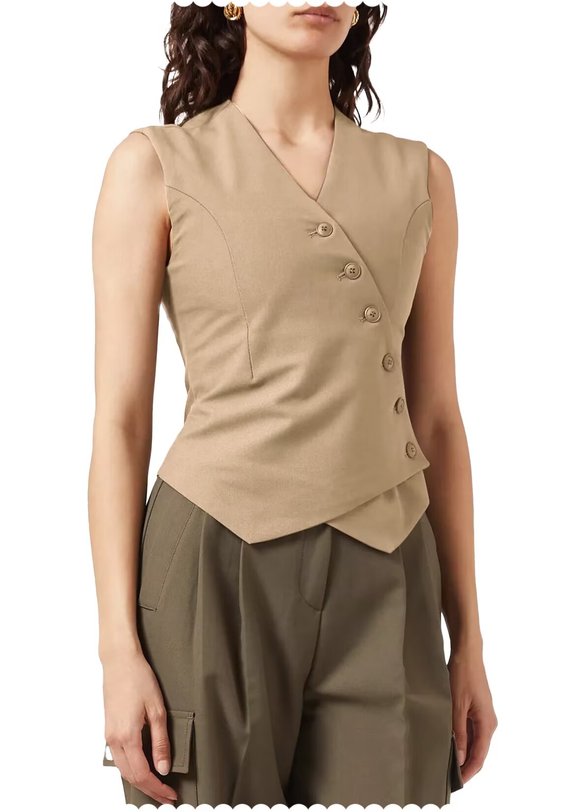 Women's khaki vest