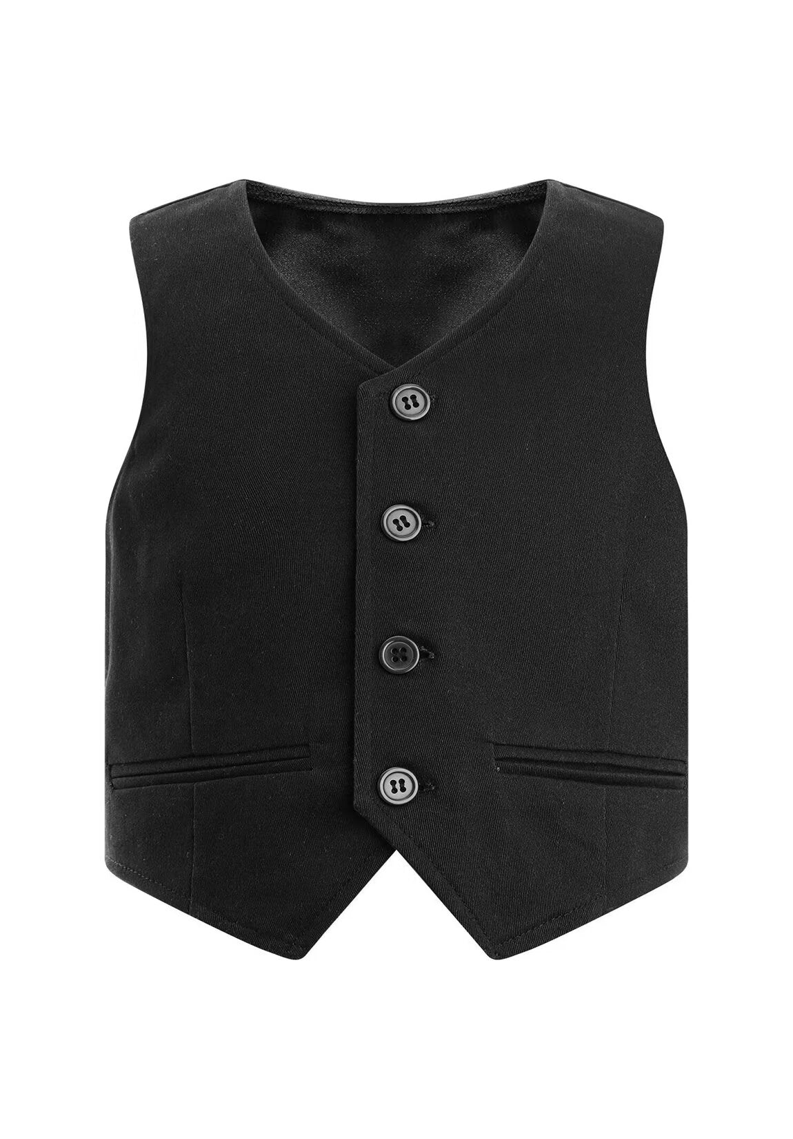 DRAHANCE Boys Linen Vest - 3 Button Summer Sleeveless Waistcoat,Khaki,Size 2T