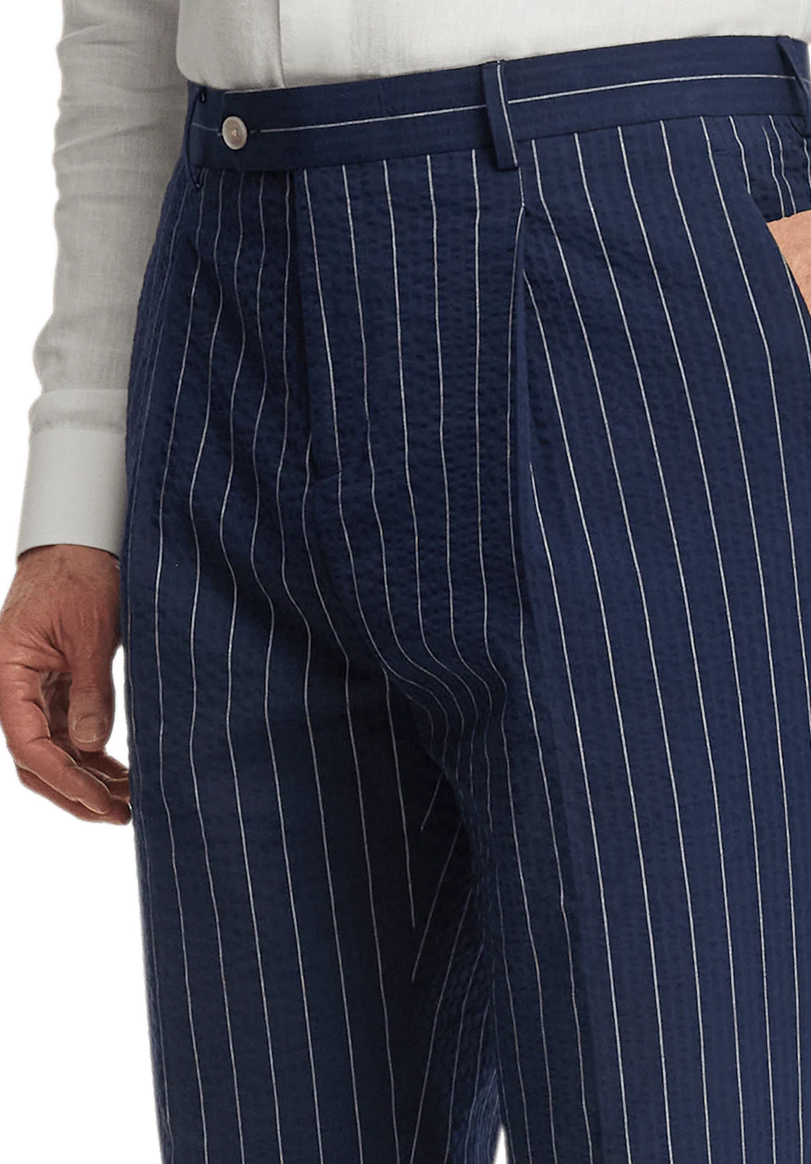 Men's Navy Trousers £¬ Waist Detail