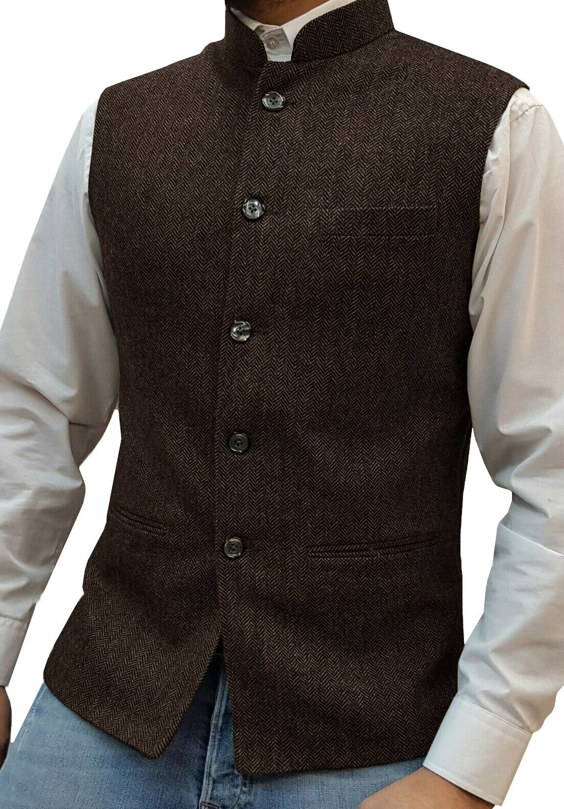 Men's brown tweed vest