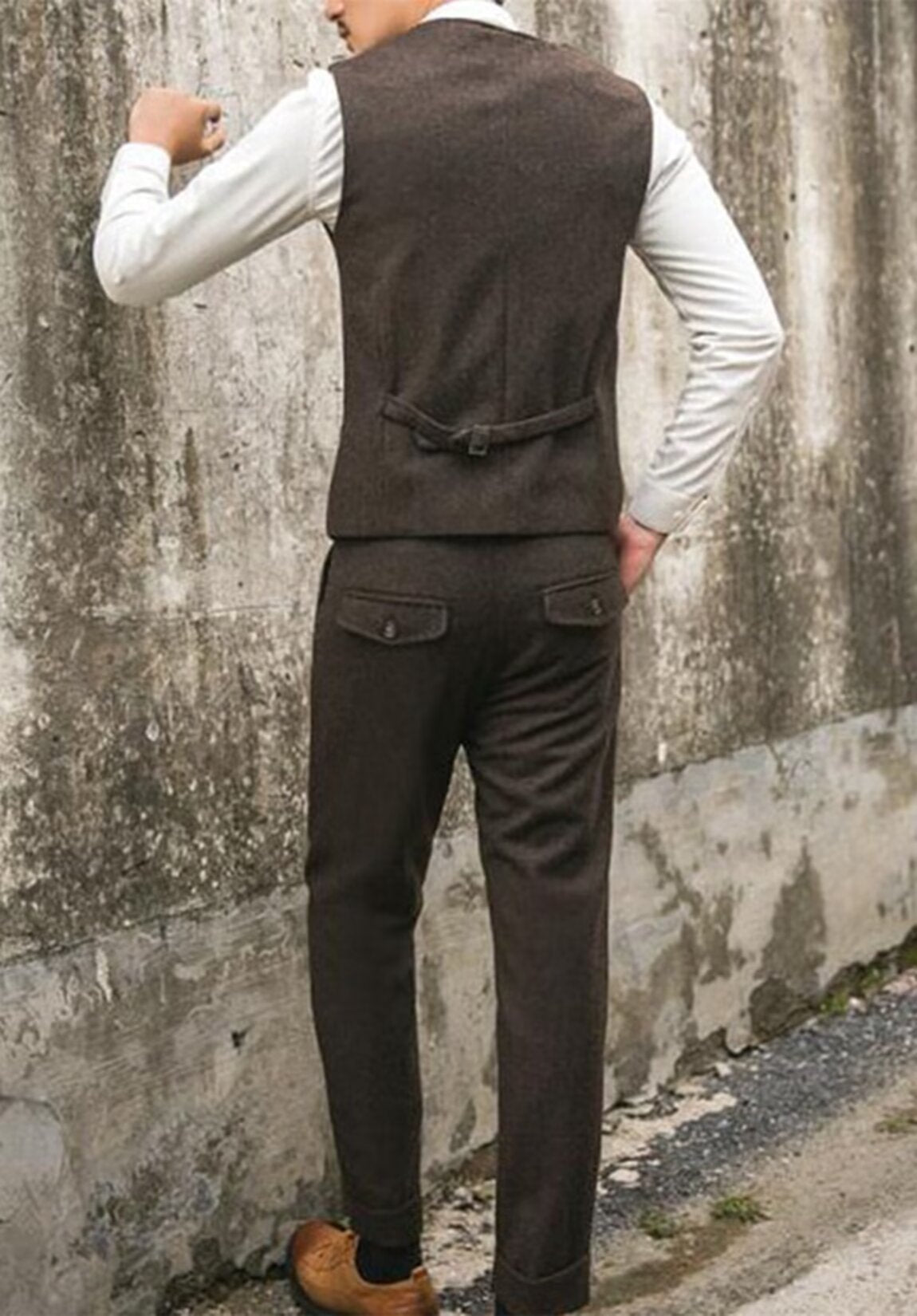 Men's gray tweed vest
