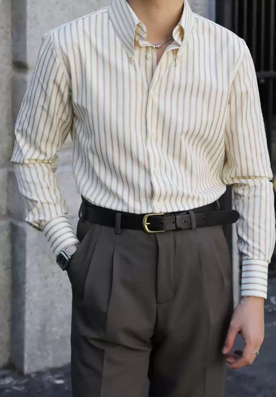 Men's Brown Dress Trousers £¬ Pocket Detail