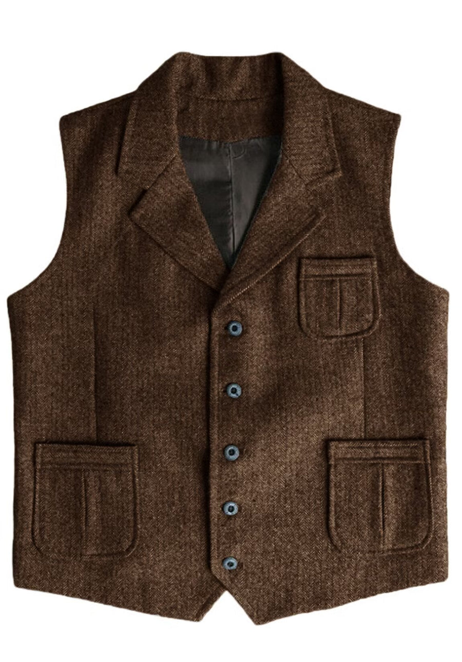 Men's brown tweed vest