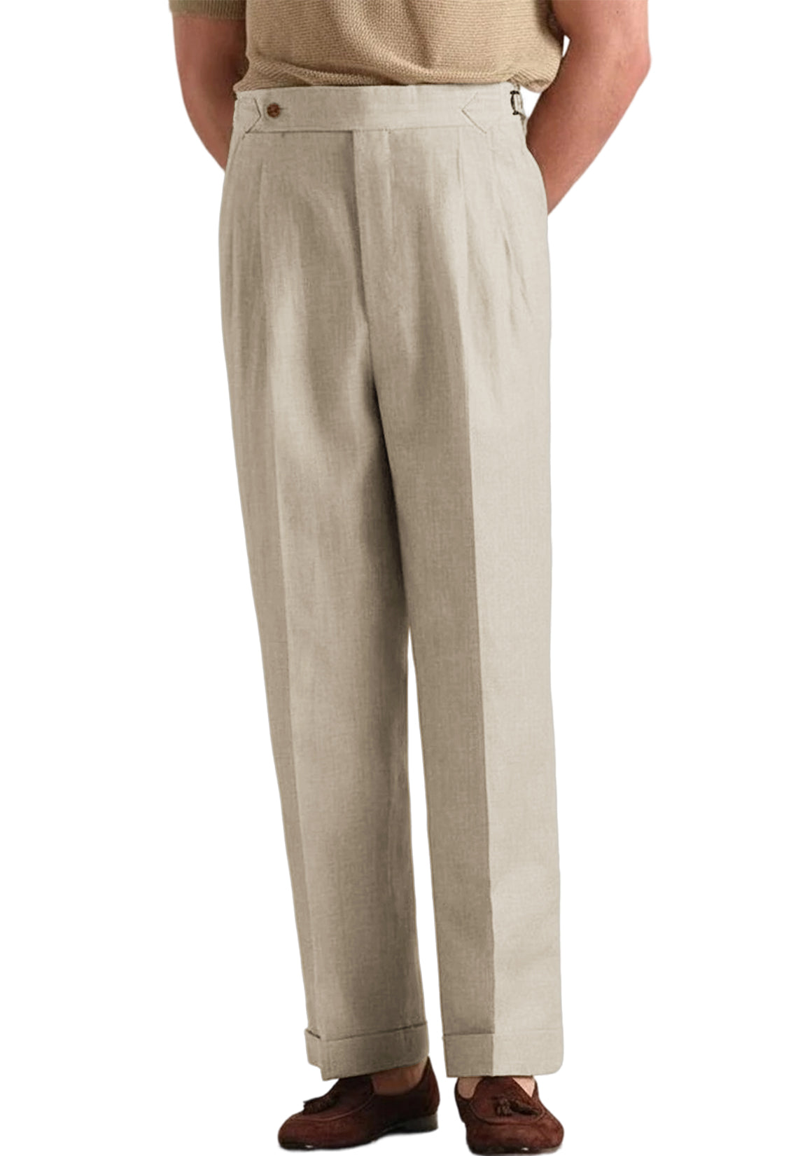 Men Linen Pants Beige
