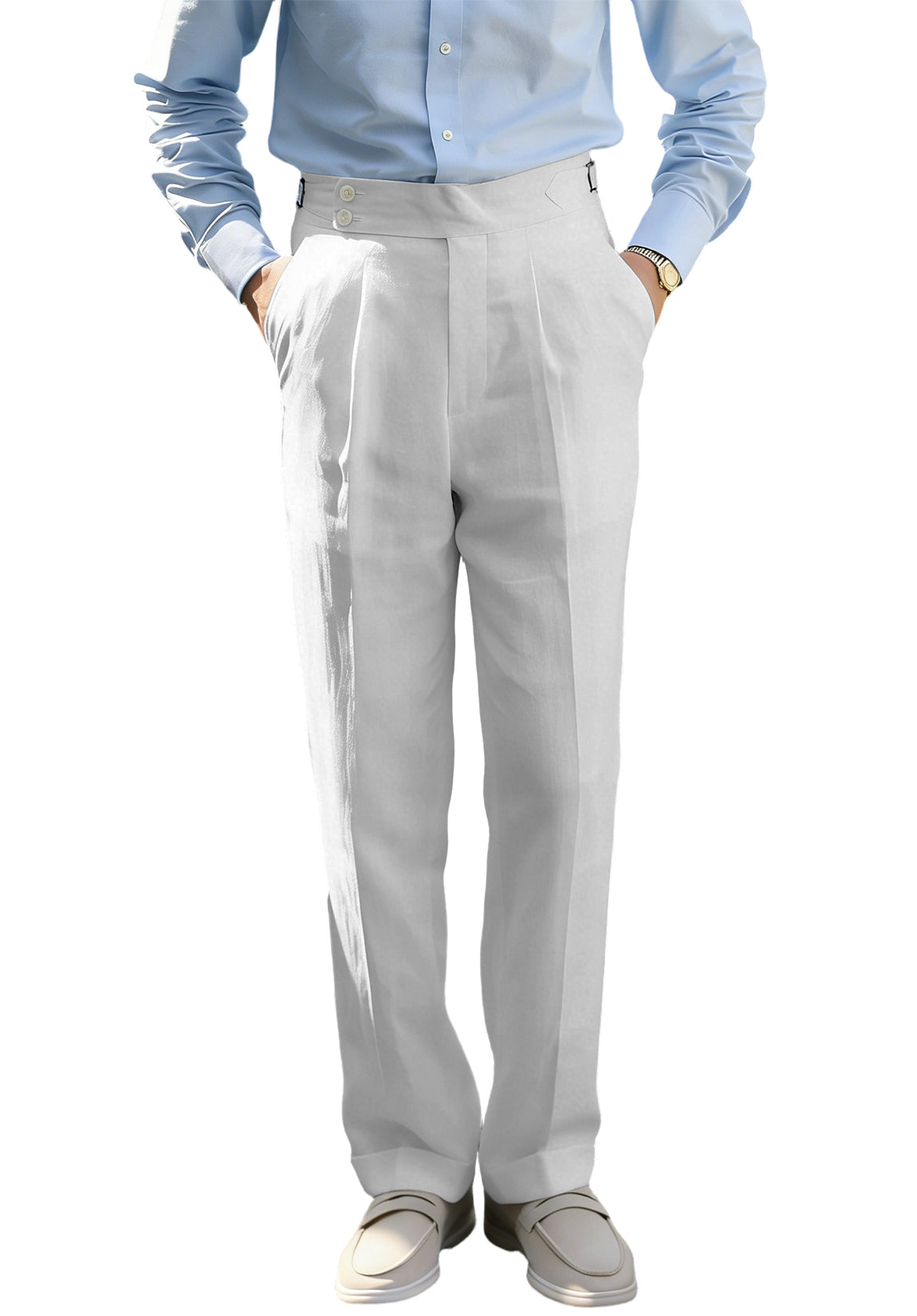 Men Linen Pants White