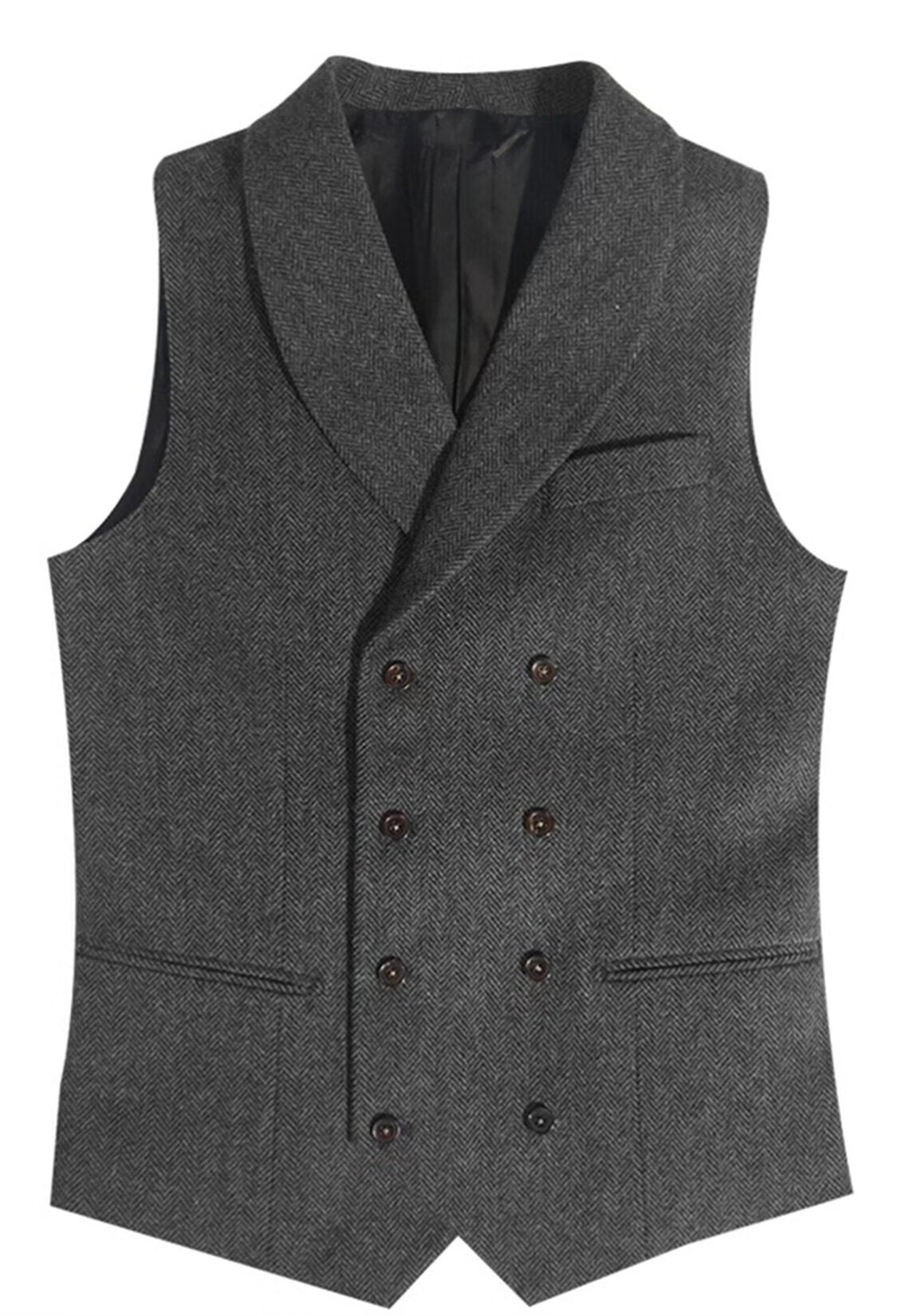 Men's gray tweed vest