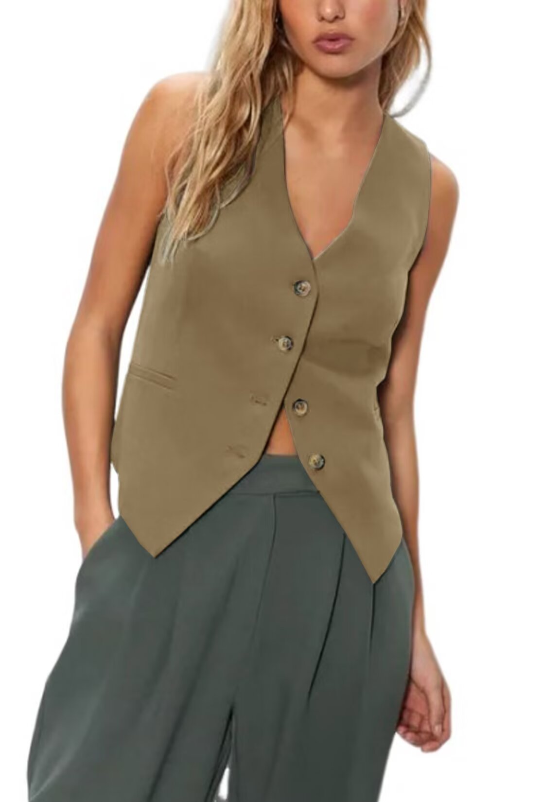 Women's khaki vest