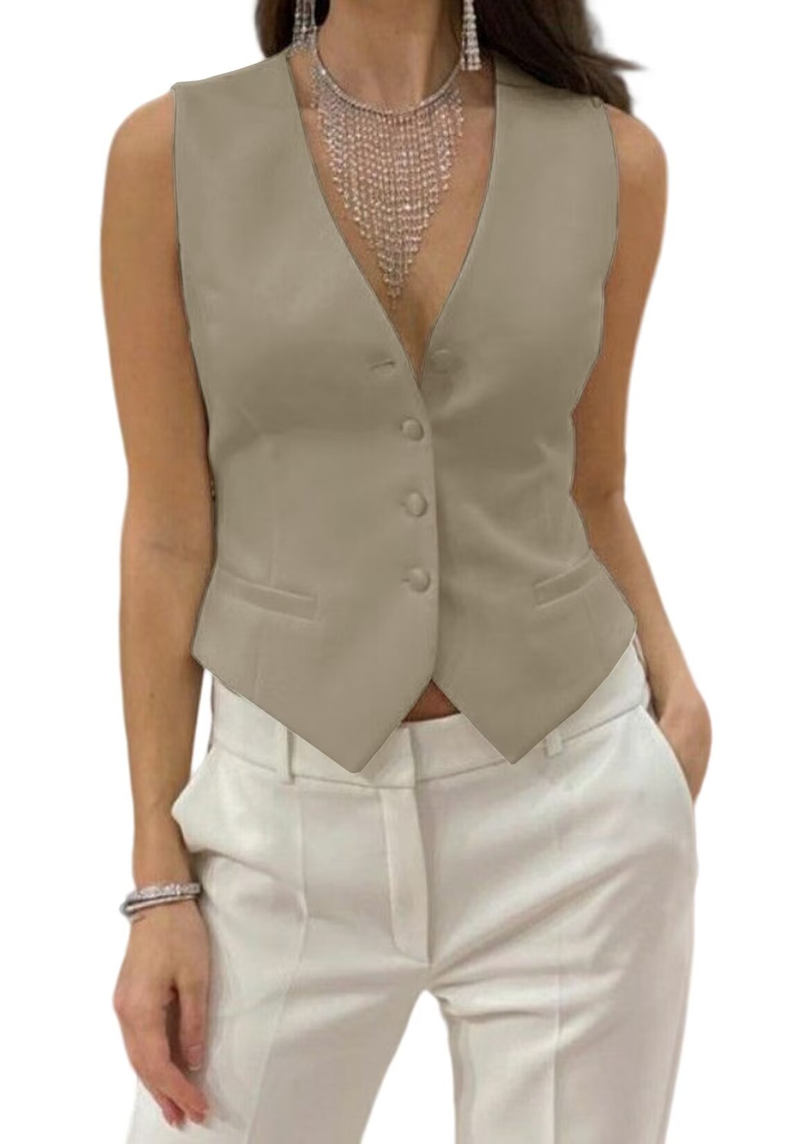 Women's khaki vest