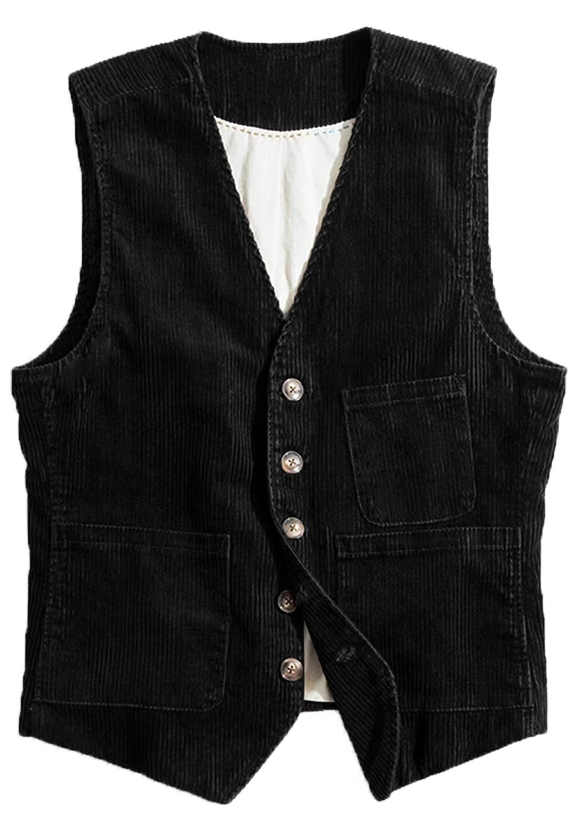 Men's black corduroy vest