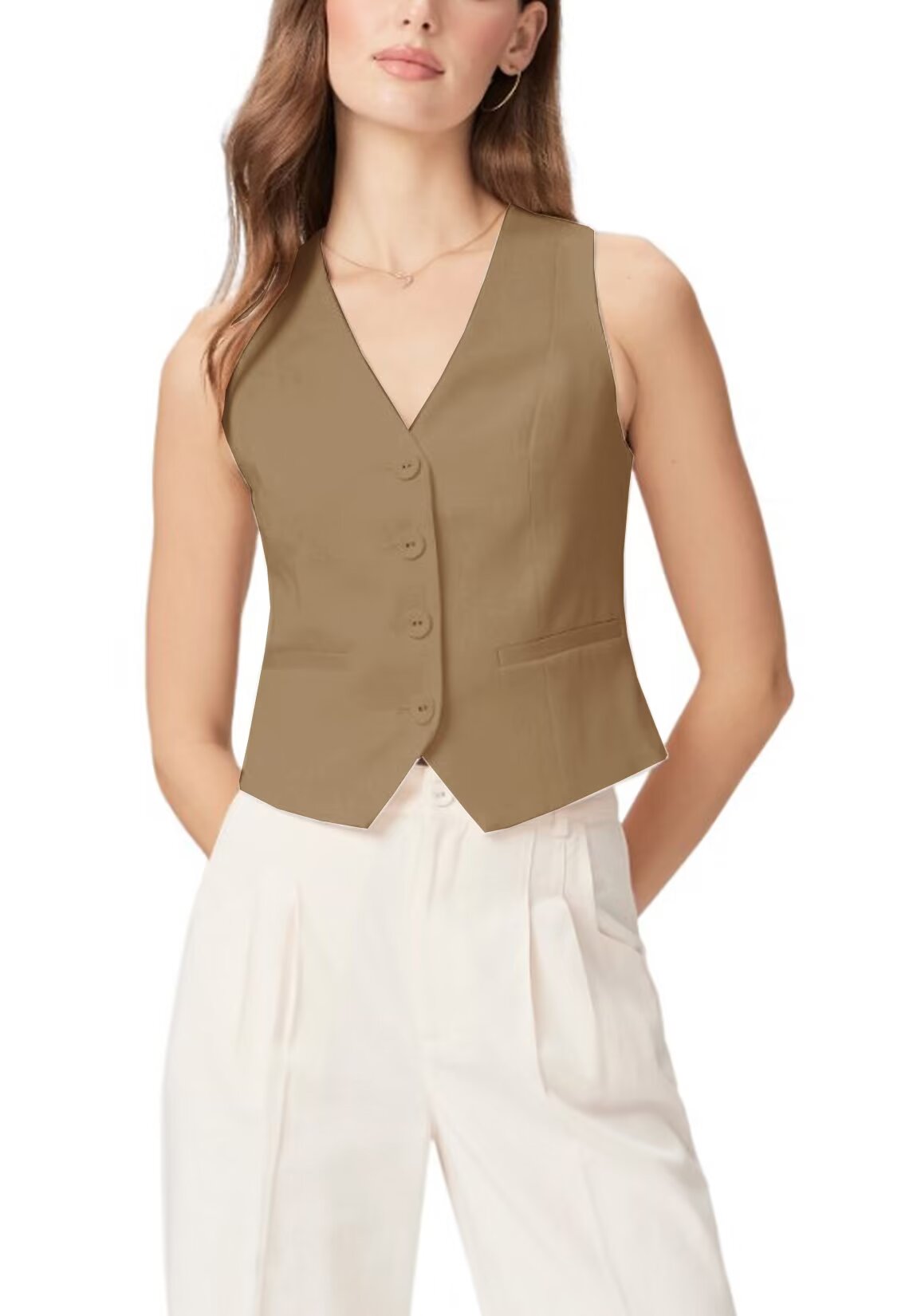 Women's khaki vest