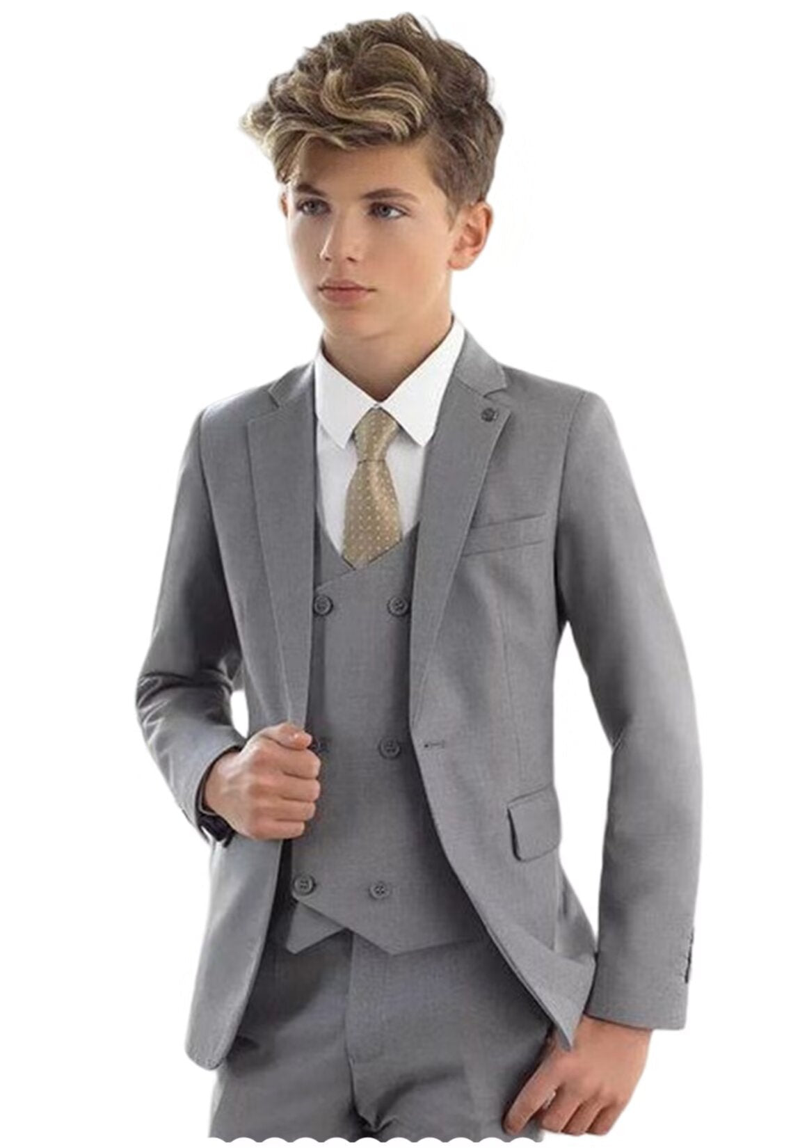 grey suit