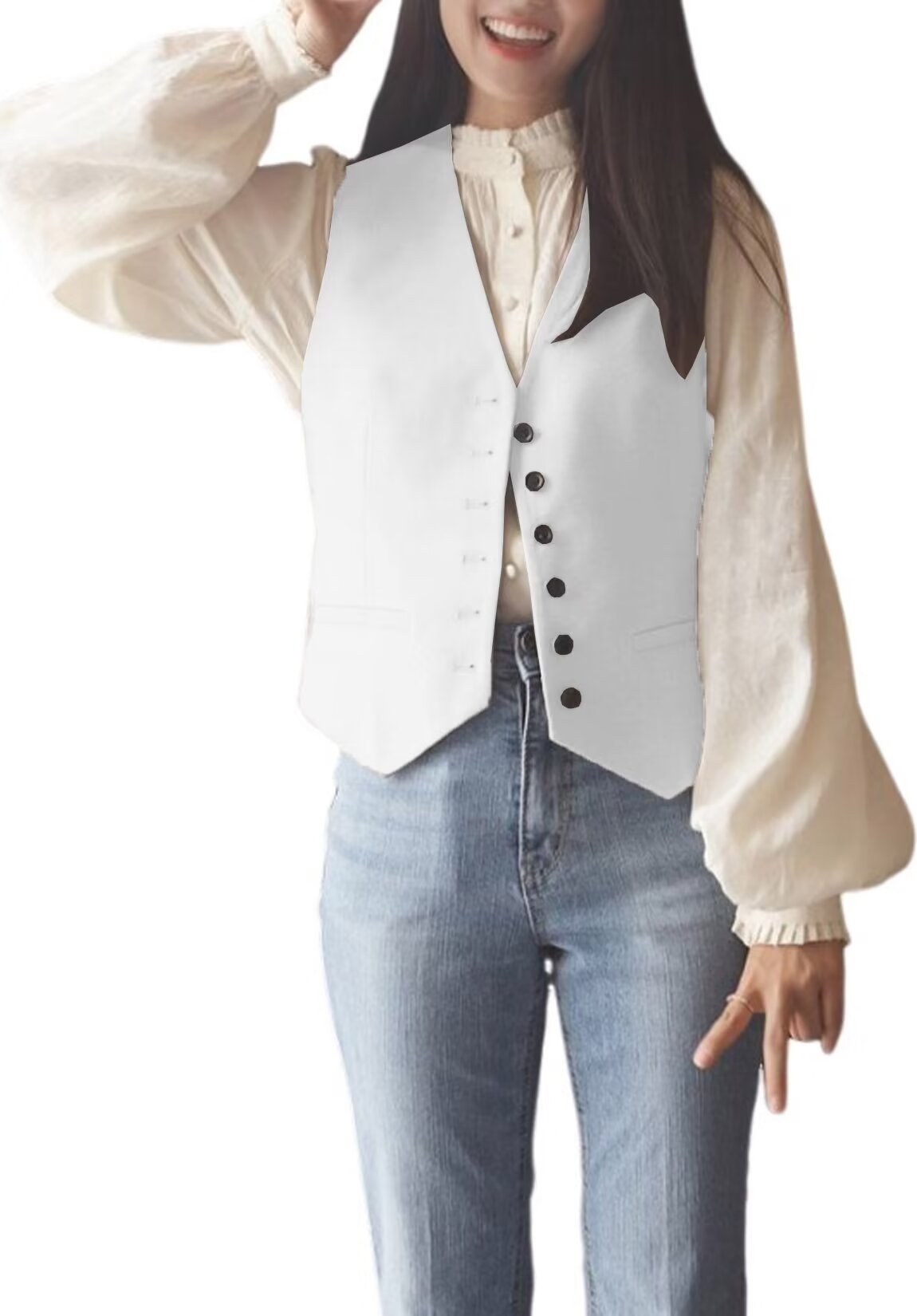 Women's white vest