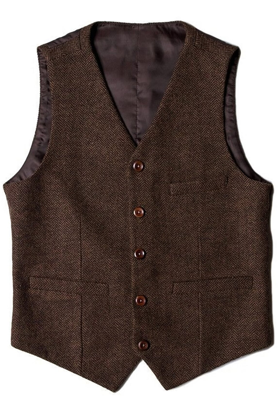Men's brown tweed vest