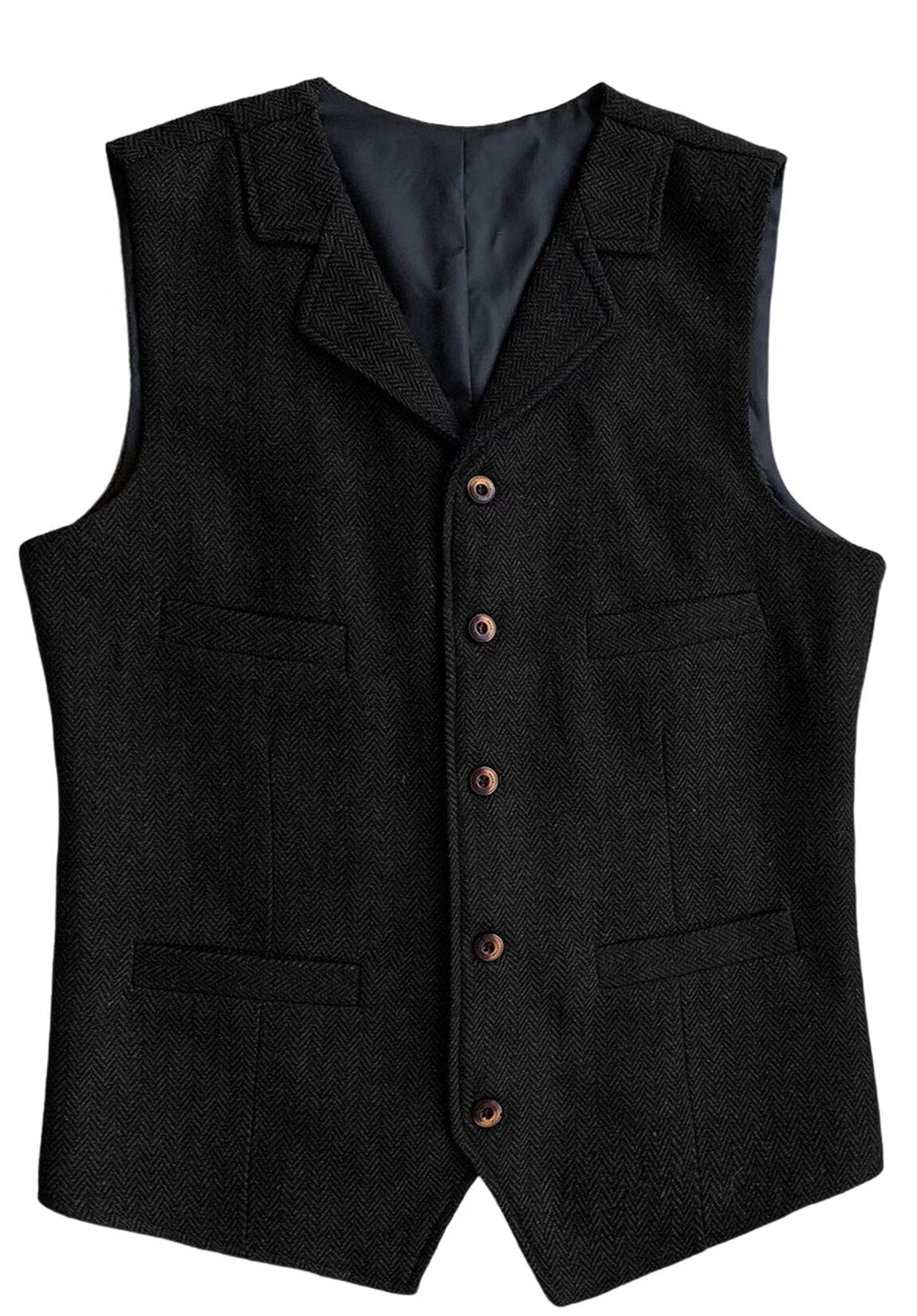 Men's black tweed vest