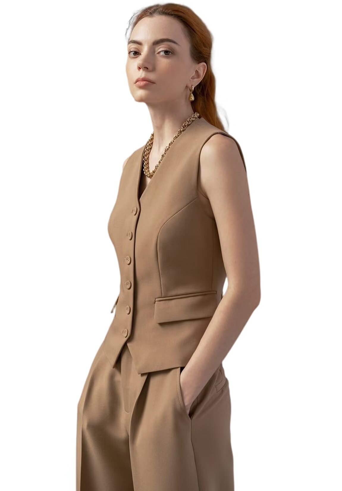 Women's khaki vest