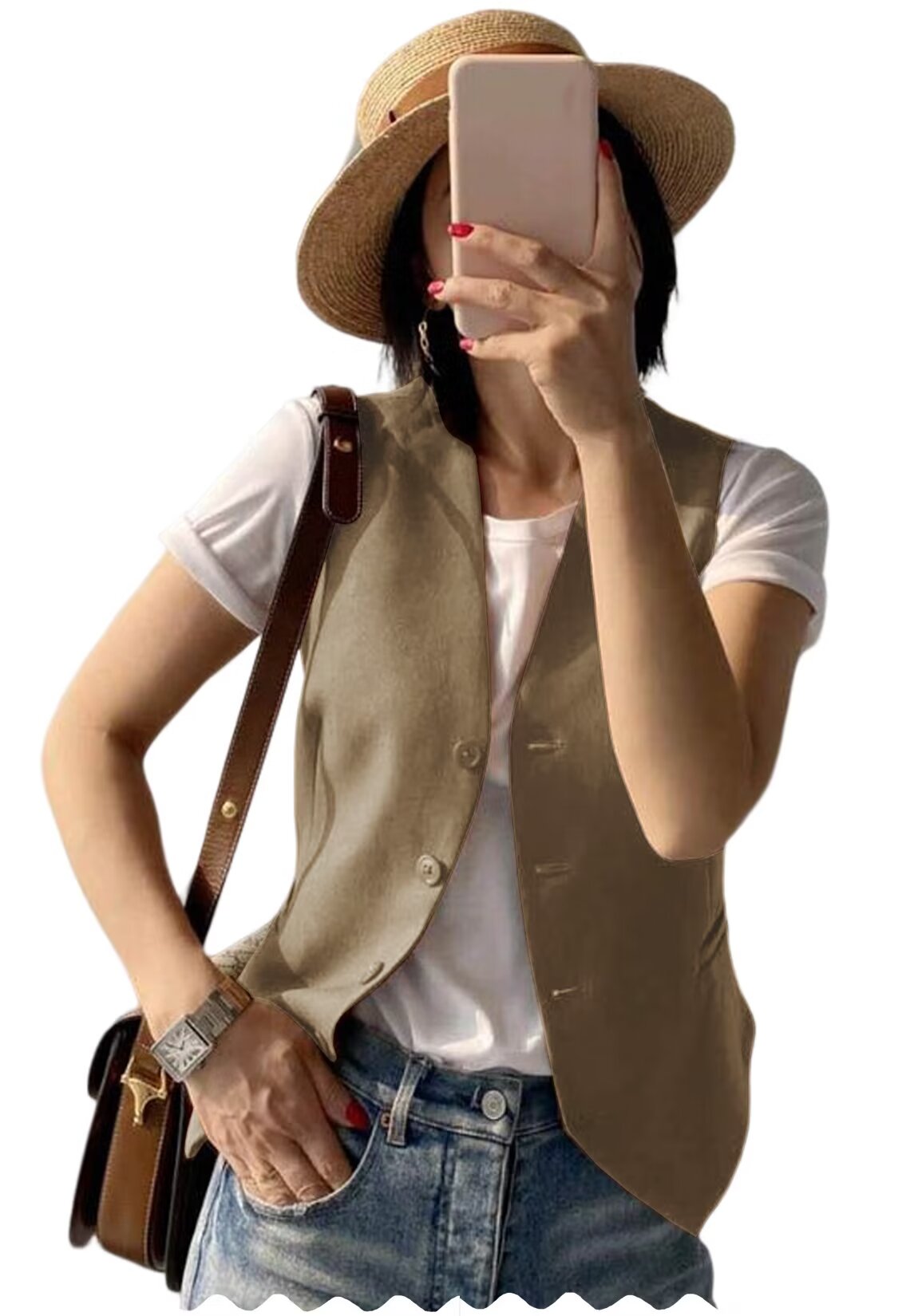 Women's khaki vest