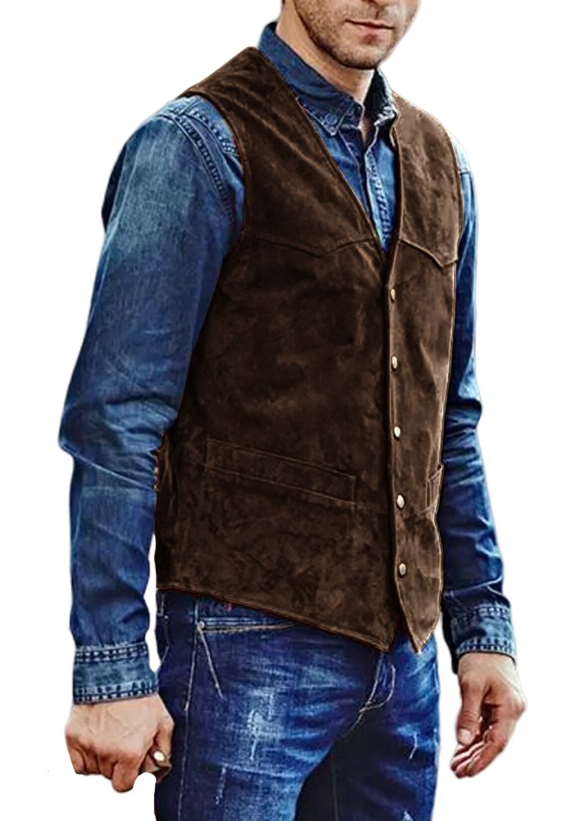Men's brown suede vest