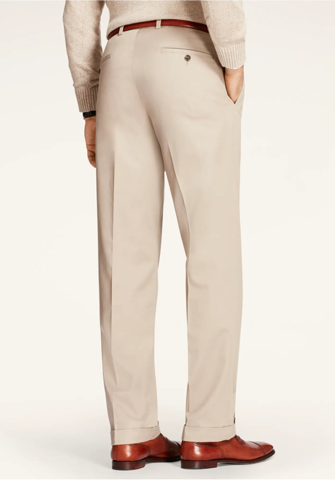men khaki dress pants back view formal style