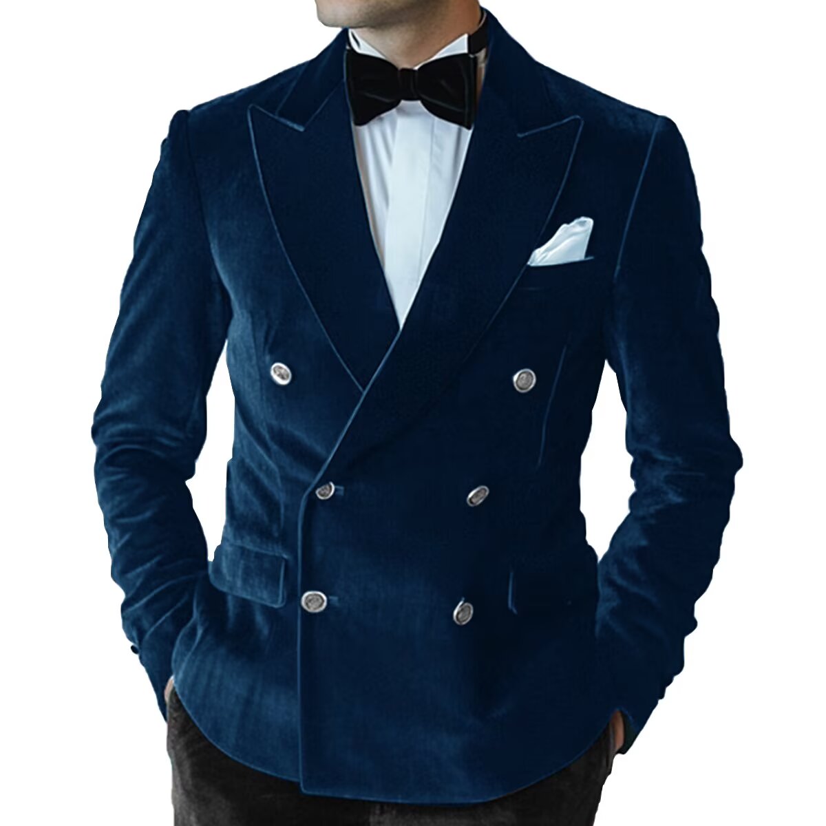 Men's navy velvet jacket