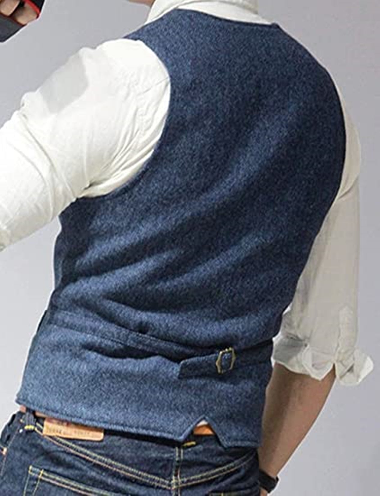 Men's gray tweed vest