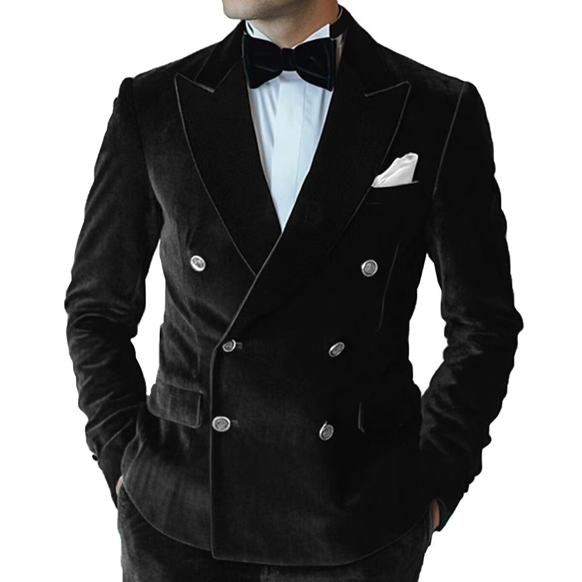 Men's black velvet jacket