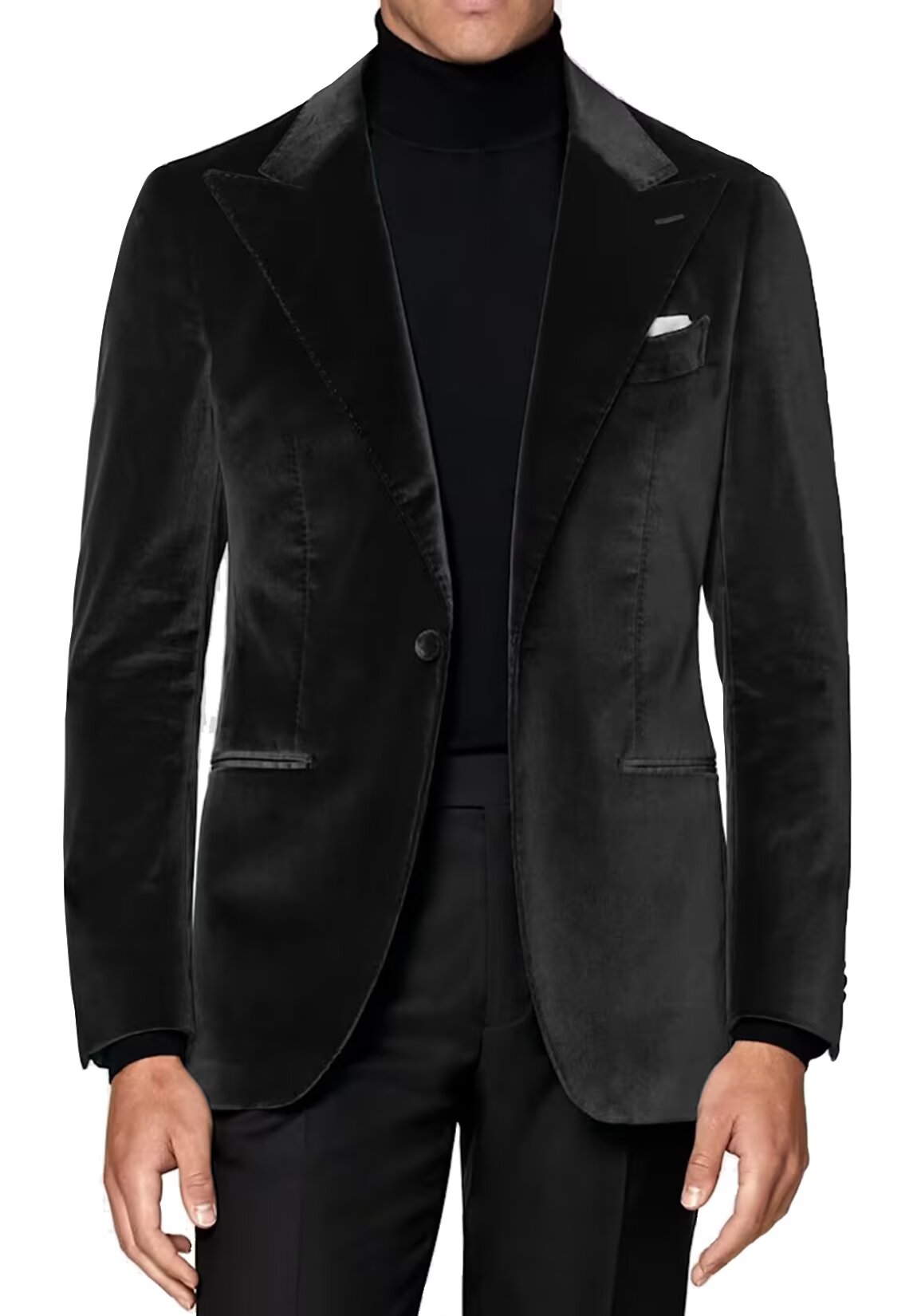 Men's black velvet jacket