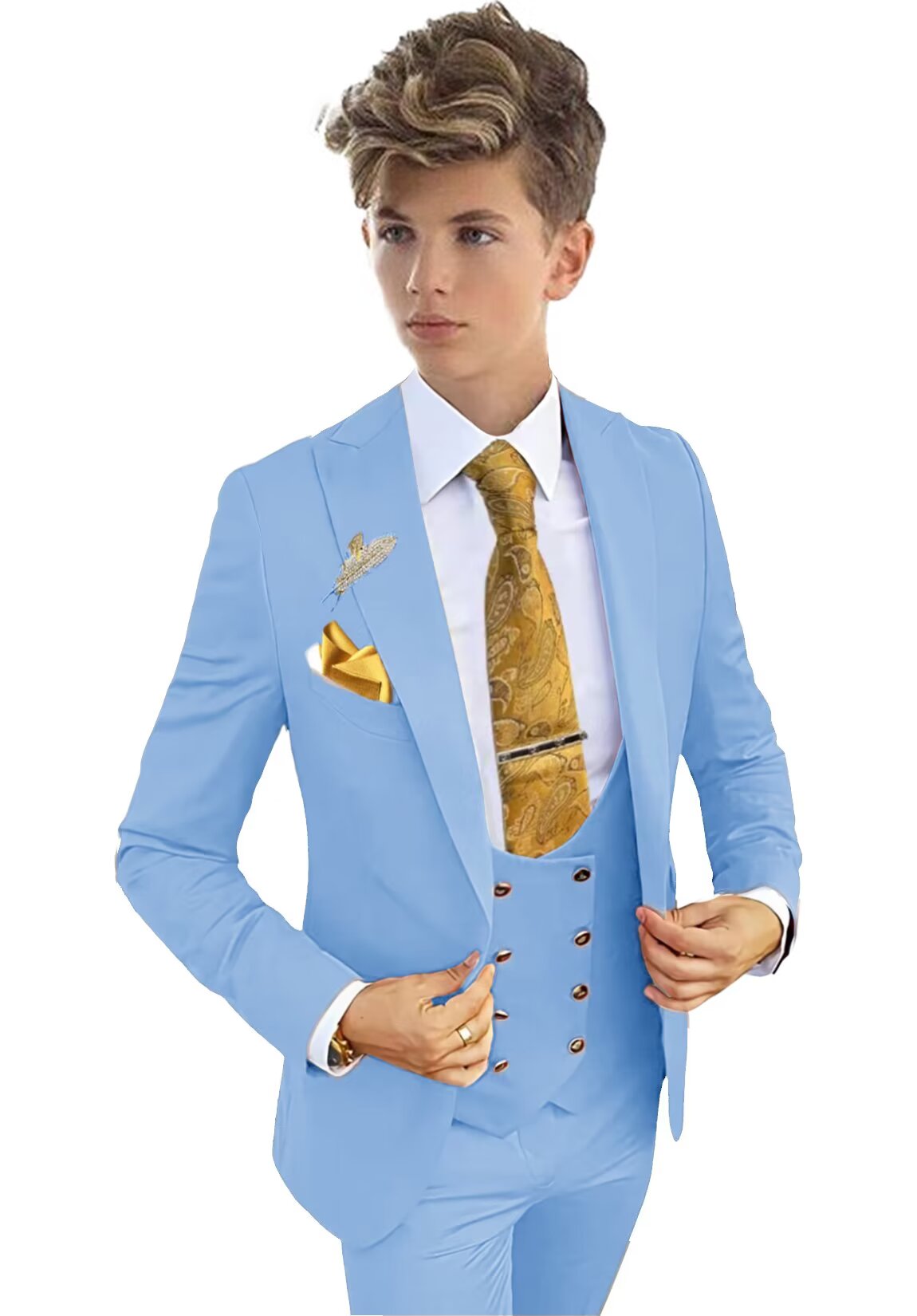 blue suit