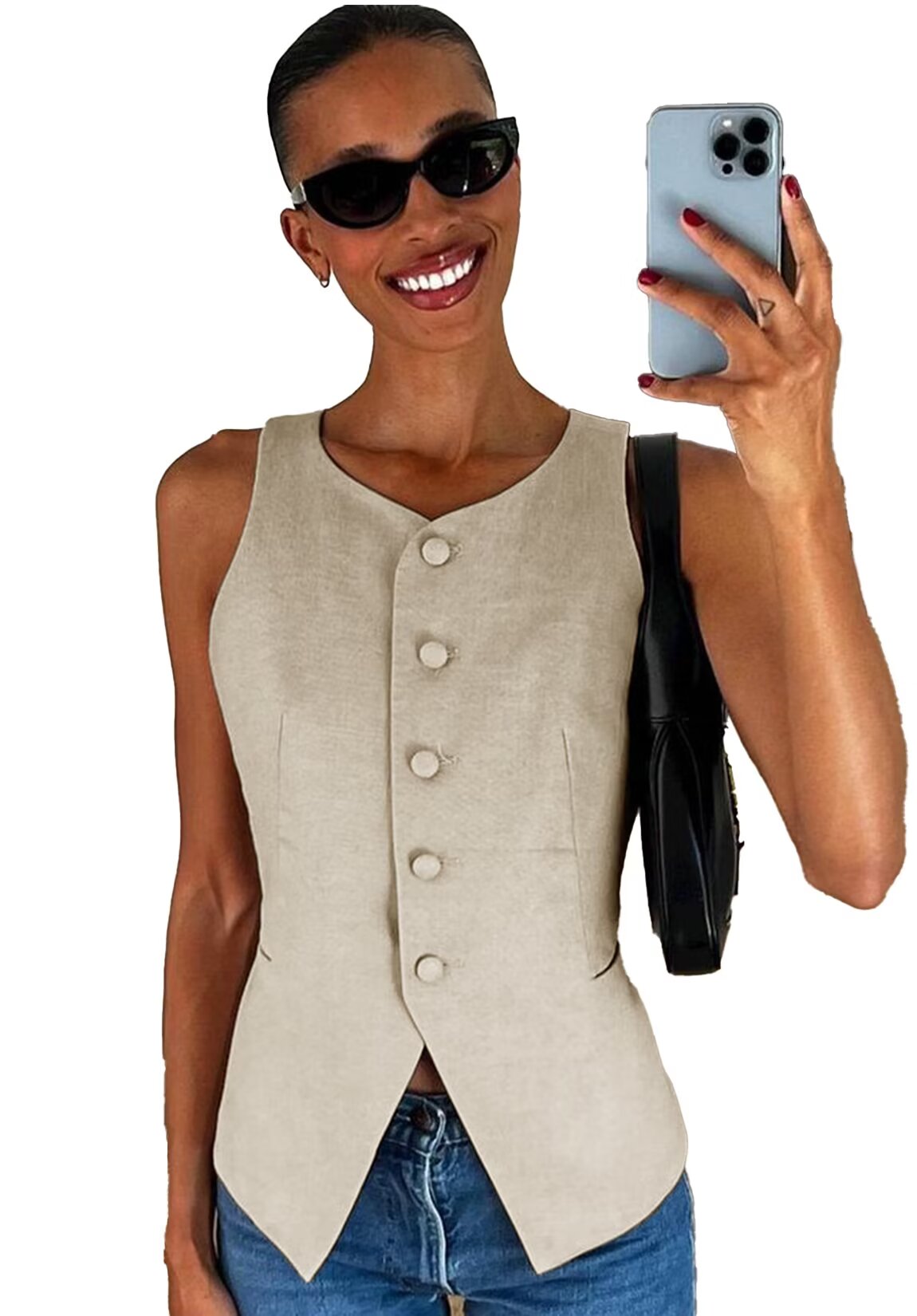 Women's khaki vest