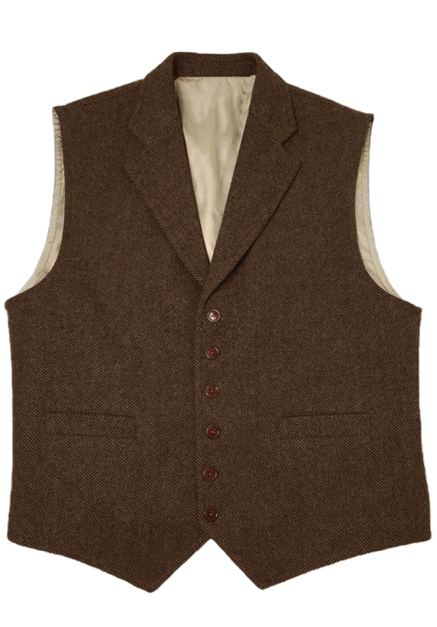 Men's brown tweed vest