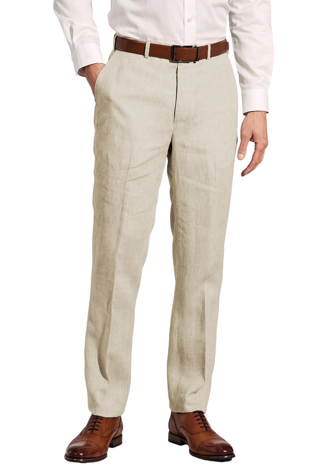 Men Linen Pants Beige