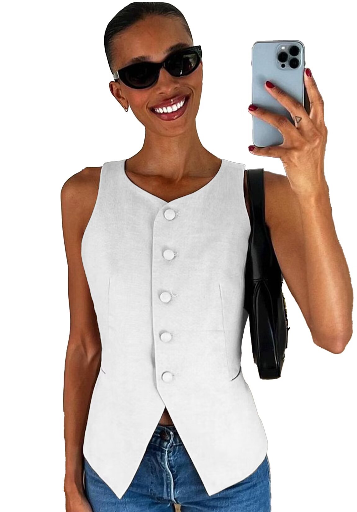 Women's white vest