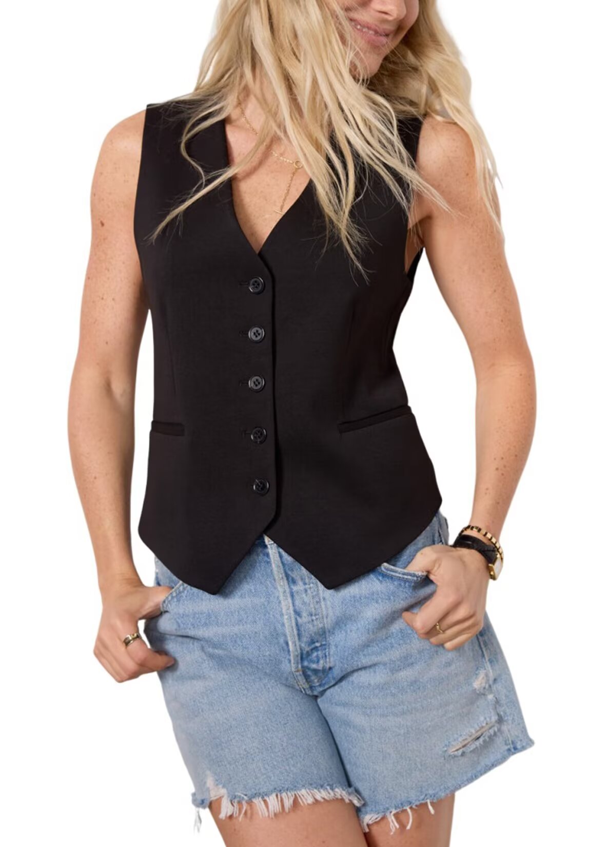 Women's blue vest