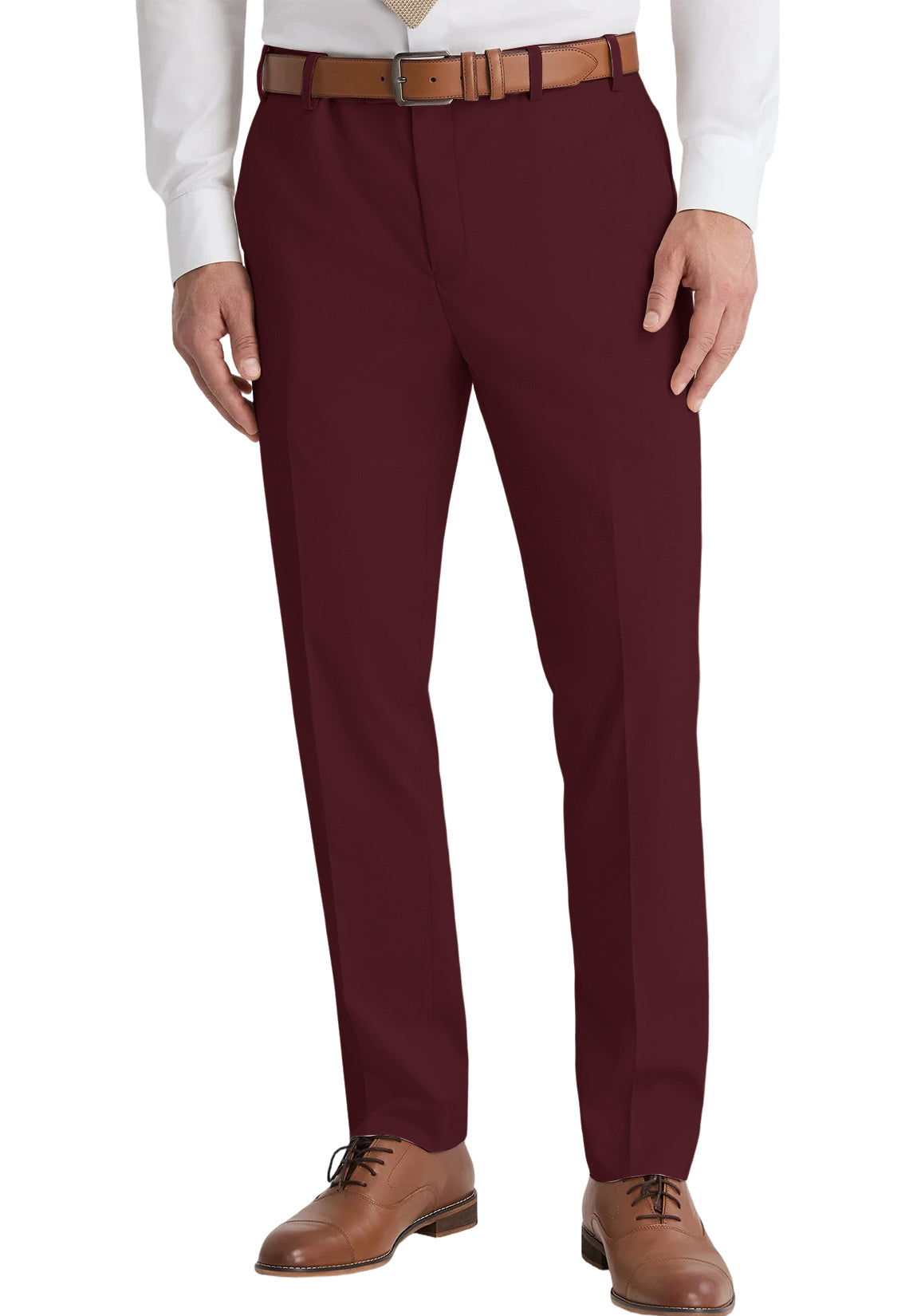 men burgundy dress pants