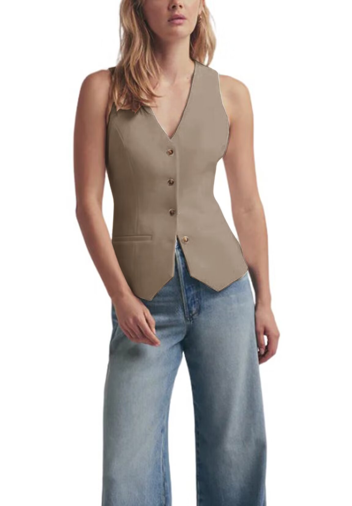 Women's khaki vest