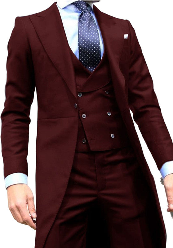 Men Suit Burgundy